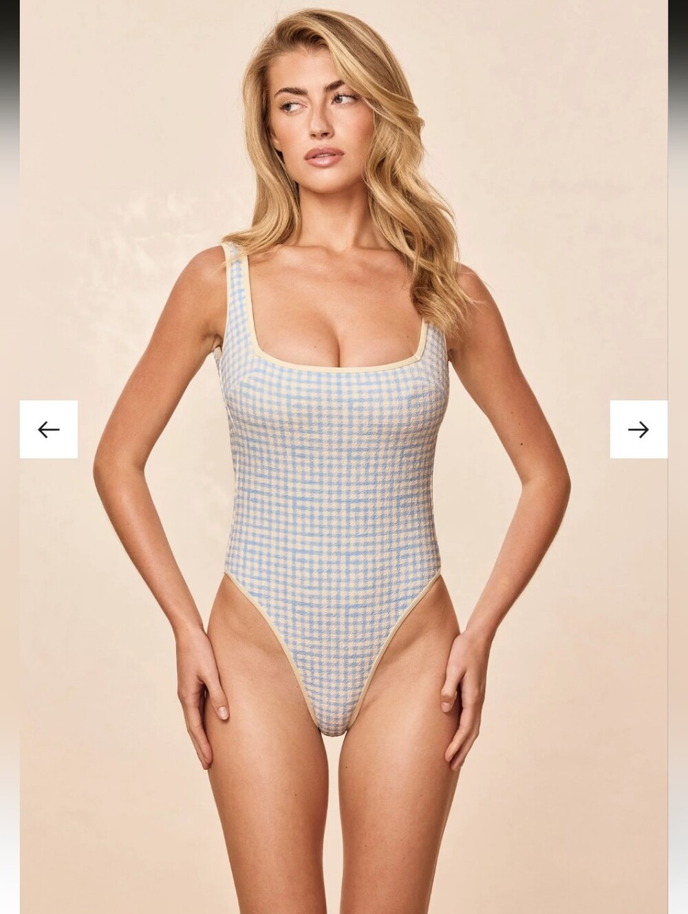 Monday Swimwear Corfu One Piece - Sky Gingham- M - Picture 6 of 10